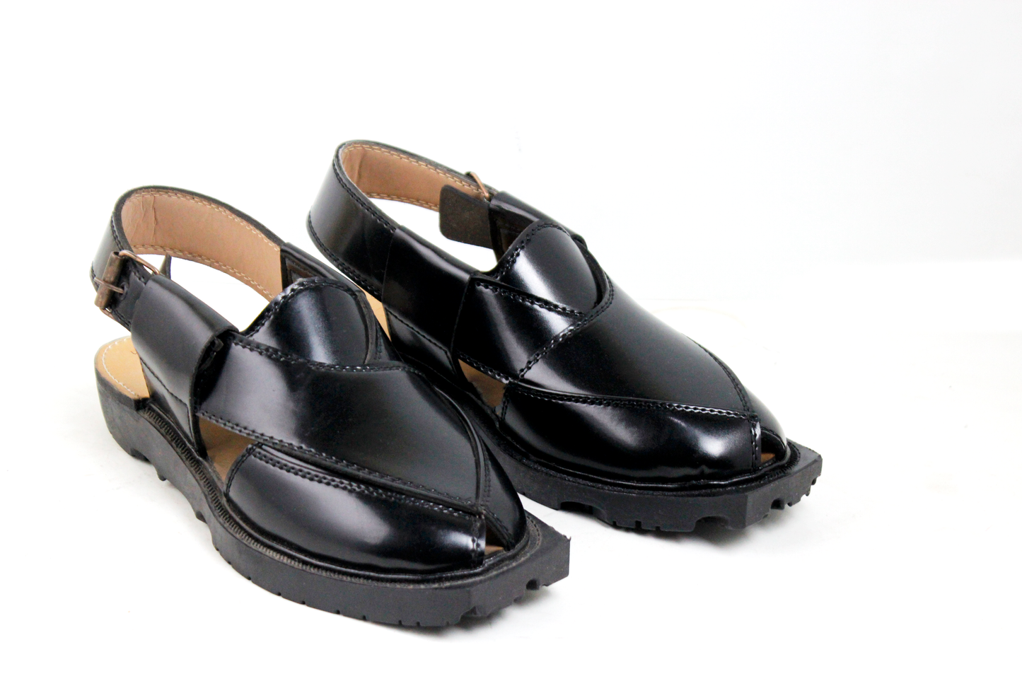 Hand made peshawari Chappal Black