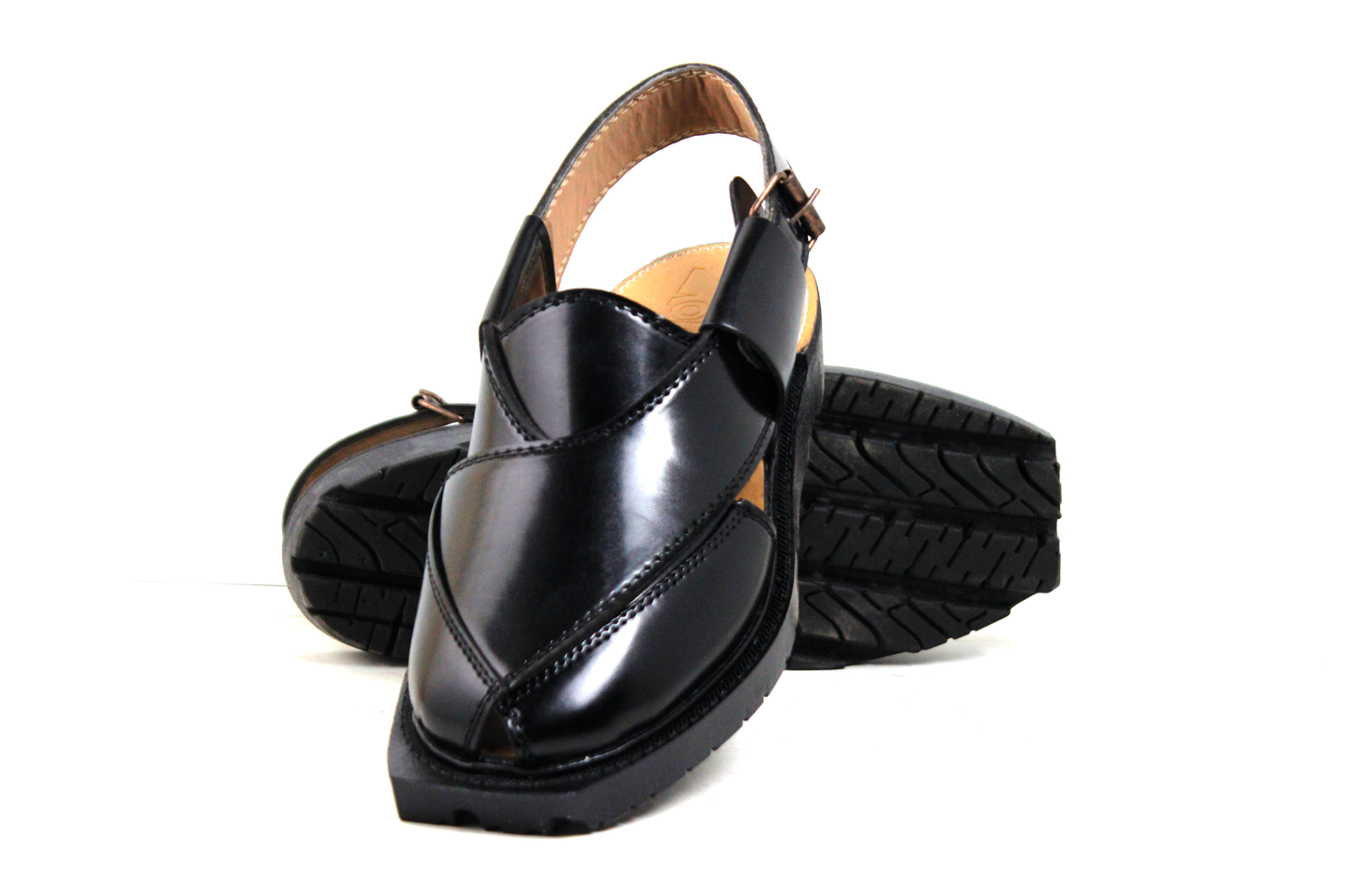 Hand made peshawari Chappal Black