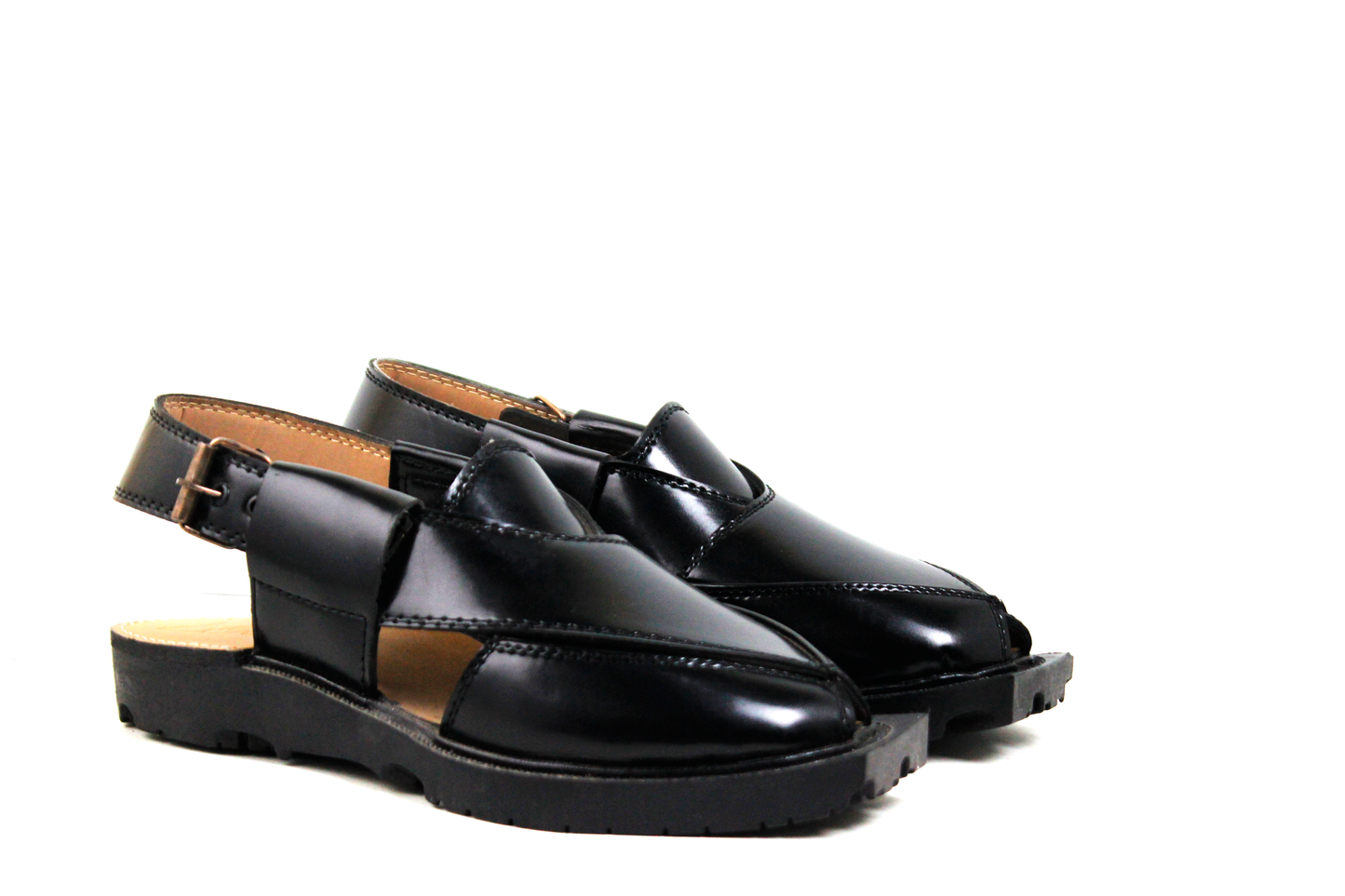 Hand made peshawari Chappal Black